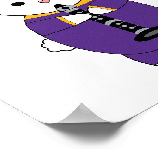 Rabbit Marching Band Klarinet Paarse Geel Poster (Hoek)