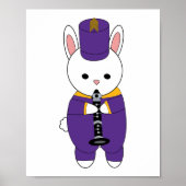 Rabbit Marching Band Klarinet Paarse Geel Poster (Voorkant)