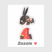 Rabbit Mask Kimono Girl – Dark Kawaii Sticker (Vel)