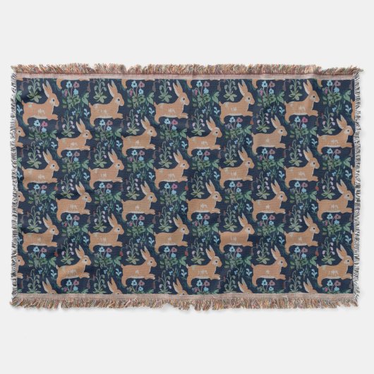 Rabbit medieval Throw Blanket Deken (Voorkant)