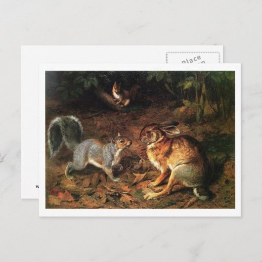 Rabbit Meet Squirrel Briefkaart (Voorkant / Achterkant)