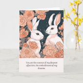 rabbit message happy birthday kaart (Gele Bloem)