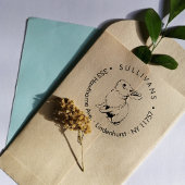 Rabbit Modern Script Family Return-adres Rubberstempel