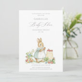 Rabbit Mom en aardbeien Baby shower Kaart (Staand voorkant)