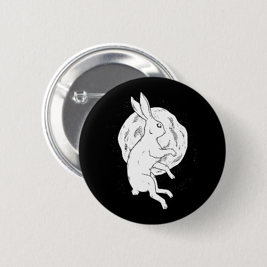Rabbit Moon Ronde Button 5,7 Cm (Voorkant /achterkant)