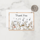 Rabbit Musician Bedankt! Notitiekaartje (Voorkant / Achterkant in situ)