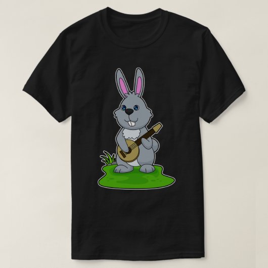 Rabbit Musician Guitar Music T-shirt (Design voorkant)