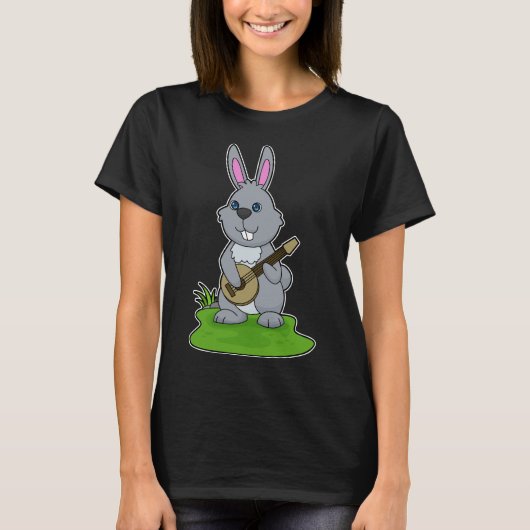 Rabbit Musician Guitar Music T-shirt (Voorkant)
