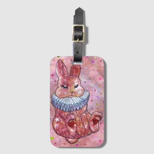 Rabbit named Ladybug Bagagelabel (Voorkant (verticaal))