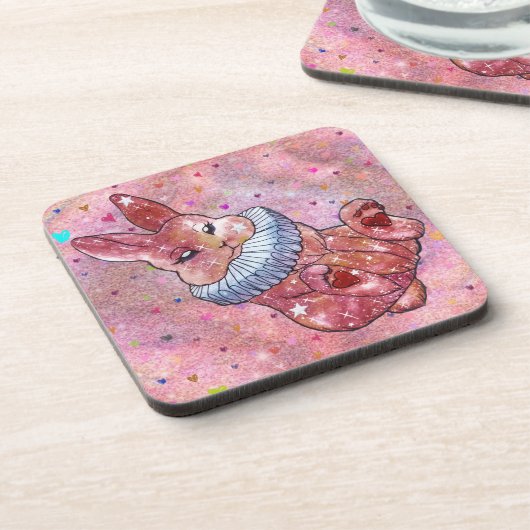 Rabbit named Ladybug Bier Onderzetter (Linkerzijde)