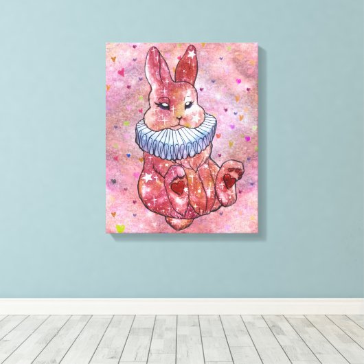 Rabbit named Ladybug Canvas Afdruk (Insitu (Houten vloer))