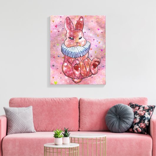 Rabbit named Ladybug Canvas Afdruk (Insitu (Woonkamer))