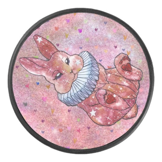 Rabbit named Ladybug Hockey Puck (Voorkant)