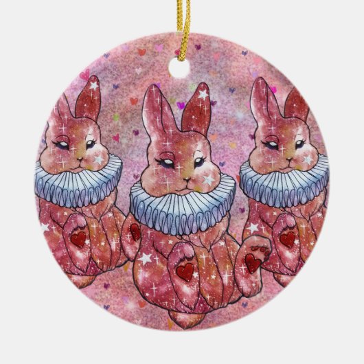 Rabbit named Ladybug Keramisch Ornament (Voorkant)