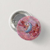 Rabbit named Ladybug Ronde Button 3,2 Cm (Voorkant /achterkant)