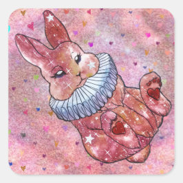 Rabbit named Ladybug Vierkante Sticker