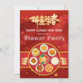 Rabbit New Year 2023 Celebration Dinner Party Kaart (Voorkant)