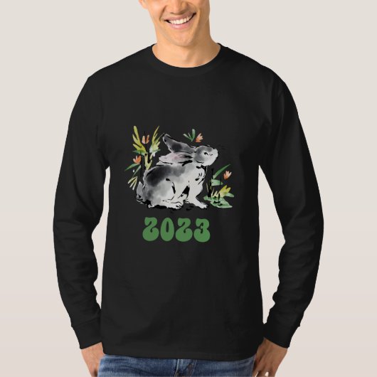 Rabbit New Year 2023 Christmas Celebration Santa E T-shirt (Voorkant)