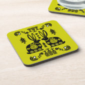 Rabbit Nordic Scandinavian Folk Art Bier Onderzetter (Linkerzijde)