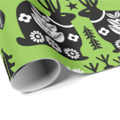 Rabbit Nordic Scandinavian Folk Art Cadeaupapier (Rol Hoek)