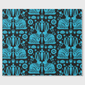 Rabbit Nordic Scandinavian Folk Art Cadeaupapier (Vlak)