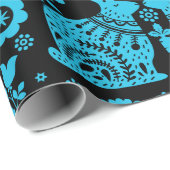 Rabbit Nordic Scandinavian Folk Art Cadeaupapier (Rol Hoek)