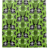 Rabbit Nordic Scandinavian Folk Art Douchegordijn (Voorkant)