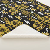 Rabbit Nordic Scandinavian Folk Art Sherpa Deken (3/4)