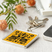 Rabbit Nordic Scandinavian Folk Art Sleutelhanger (Zijkant)