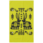 Rabbit Nordic Scandinavian Folk Art Tablecloth Tafelkleed (Voorkant)