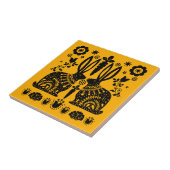 Rabbit Nordic Scandinavian Folk Art Tegeltje (Zijkant)