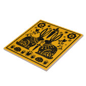 Rabbit Nordic Scandinavian Folk Art Tegeltje (Zijkant)