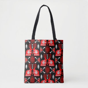 Rabbit Nordic Scandinavian Folk Art Tote Bag