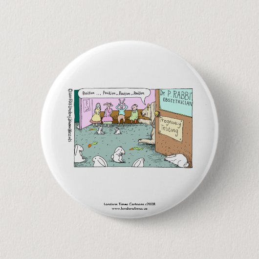 Rabbit OBGYN's Funny Novelty Button (Voorkant)