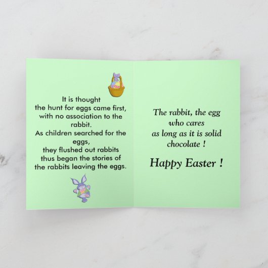 Rabbit of the Egg Easter Kaart (Binnen)