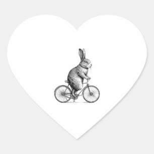 Rabbit On A Bike Bunny Fietsen Fietsen Fietsen Man Hart Sticker