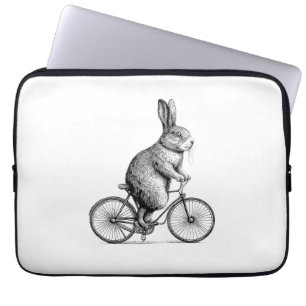 Rabbit On A Bike Bunny Fietsen Fietsen Fietsen Man Laptop Sleeve