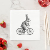 Rabbit On A Bike Bunny Fietsen Fietsen Fietsen Man Servet (Insitu)