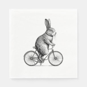 Rabbit On A Bike Bunny Fietsen Fietsen Fietsen Man Servet
