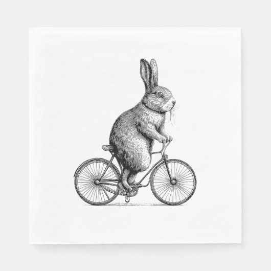 Rabbit On A Bike Bunny Fietsen Fietsen Fietsen Man Servet (Voorkant)