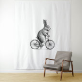 Rabbit On A Bike Bunny Fietsen Fietsen Fietsen Man Wandkleed (In situ)