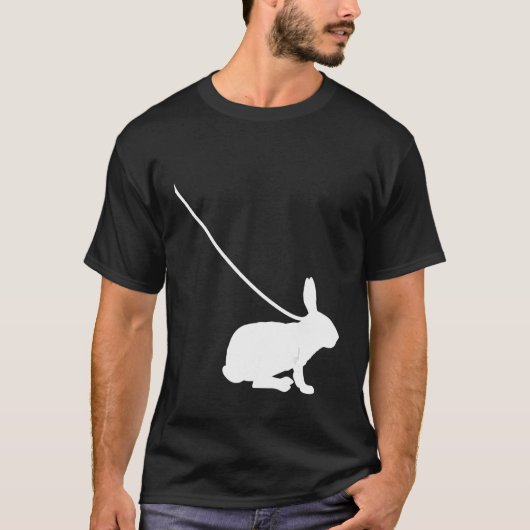Rabbit on a Leash Bunny Hare Pet Animal Cute T-shirt (Voorkant)
