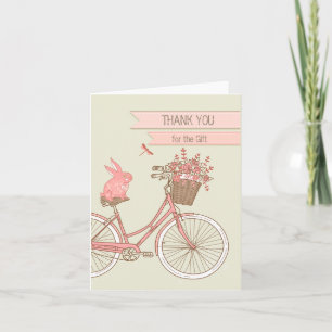 Rabbit on Bicycle Bedankt voor Cadeaubon Kaart
