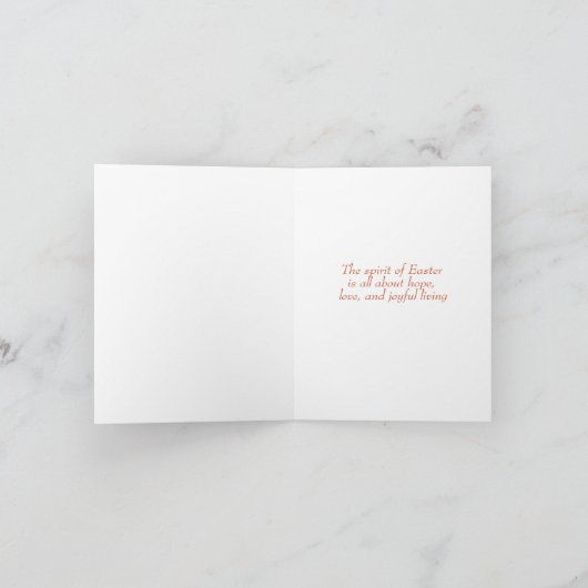 Rabbit Oranje Yellow God Påske Kaart (Binnen)