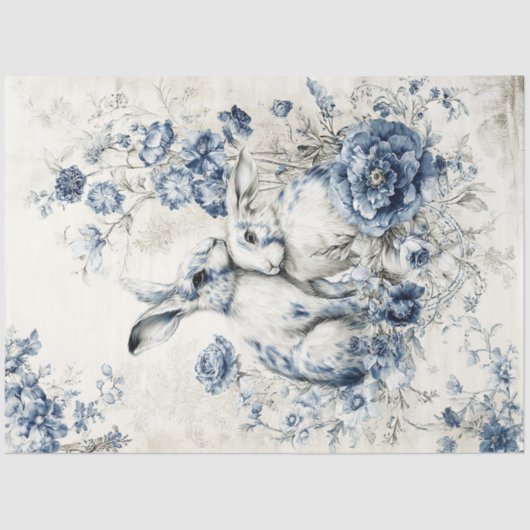 Rabbit Pair Three Tissue Paper Tissuepapier (Voorkant)