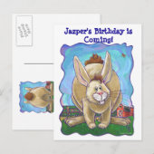 Rabbit Party Center Aankondigingskaart (Voorkant / Achterkant)