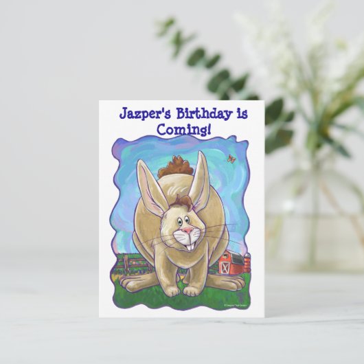 Rabbit Party Center Aankondigingskaart (Staand voorkant)