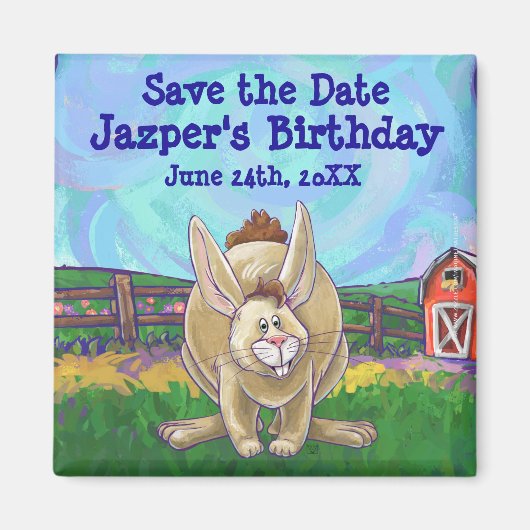 Rabbit Party Center Magneet (Voorkant)