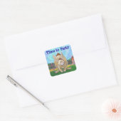 Rabbit Party Center Vierkante Sticker (Envelop)