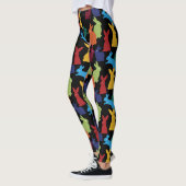 Rabbit Pattern Matching Black Leggings (Links)